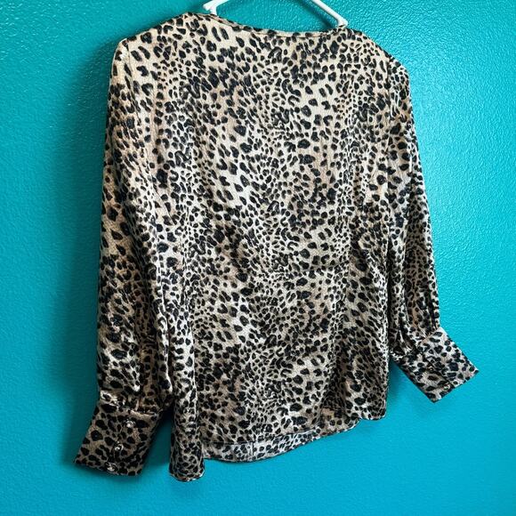 Rebecca Taylor 100% Silk Leopard Print Blouse Women's 00 - Picture 5 of 8